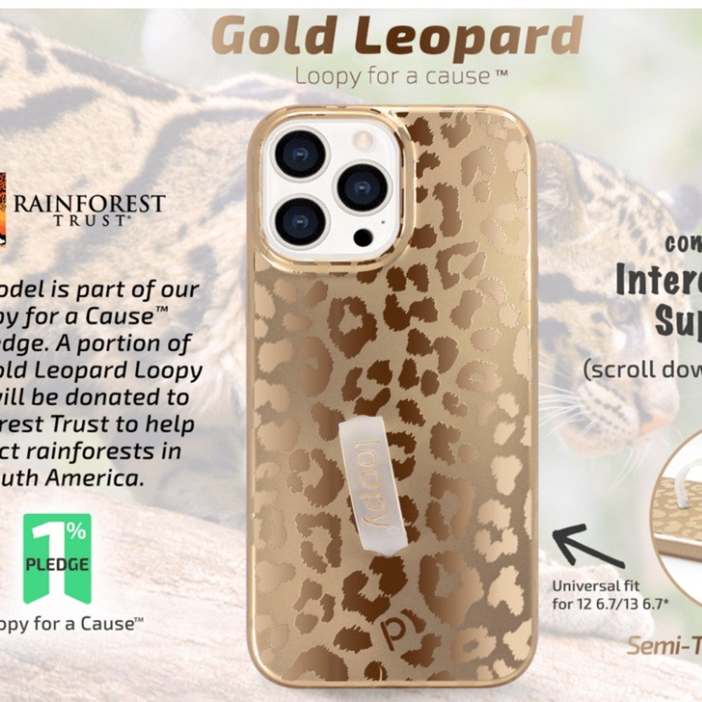 Loopy Case- 13 Pro Max Gold Leopard